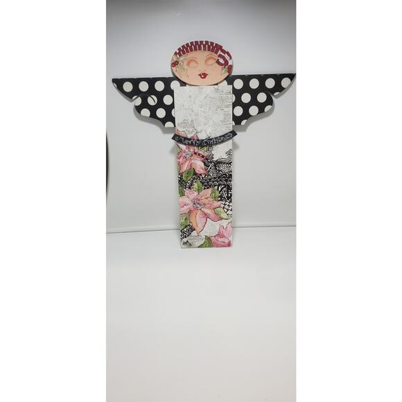 Hand Painted & signed by the artist, Wood Christmas Angel 25" PRE-OWNED - Picture 1 of 4